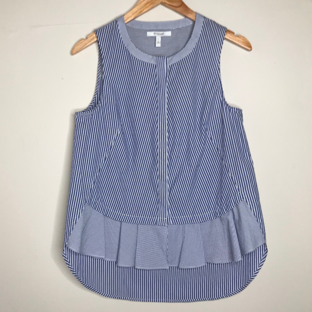 10 Crosby Derek Lam Stripe Shirting Sleeveless Top